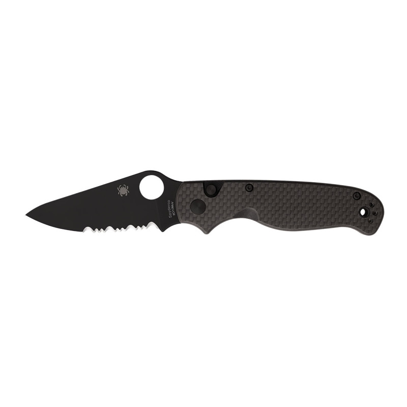 Spyderco BUTTONUP CARBON FIBER COMBO BLACK BLADE C275CFPSBK