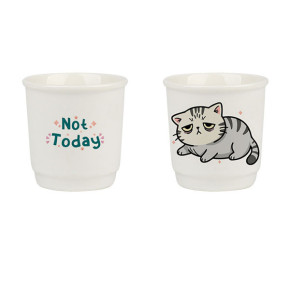 TAZZA CAFFE CERAMICA NOT TODAY     ml 90 Pz 2 SOOR
