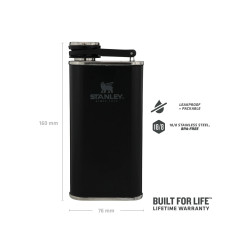 Stanley CLASSIC EASY-FILL WIDE MOUTH FLASK 8oz /230ml Matte Black Pebble