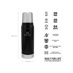 Stanley CLASSIC LEGENDARY BOTTLE SMALL 25oz /750ml Matte Black Pebble