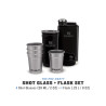 Stanley ADVENTURE PRE-PARTY SHOT GLASS + FLASK SET 6 pz Matte Black Pebble