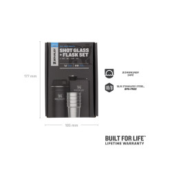 Stanley ADVENTURE PRE-PARTY SHOT GLASS + FLASK SET 6 pz Matte Black Pebble