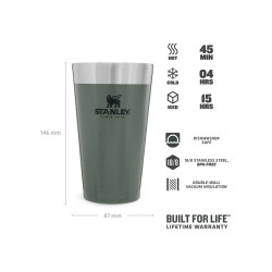 Stanley ADVENTURE STACKING BEER PINT 16oz /470ml Hammertone Green