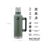 Stanley CLASSIC LEGENDARY BOTTLE XXLARGE 2.5qt /2.3 lt Hammertone Green