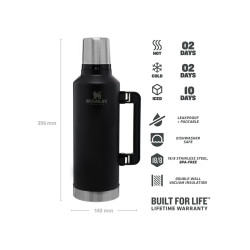Stanley CLASSIC LEGENDARY BOTTLE XXLARGE 2.5qt /2.3 lt Matte Black Pebble