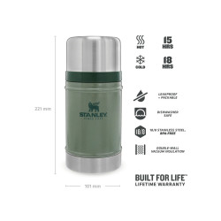 Stanley CLASSIC LEGENDARY FOOD JAR 24oz /700ml Hammertone Green