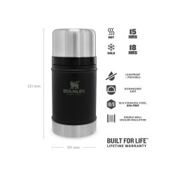 Stanley CLASSIC LEGENDARY FOOD JAR 24oz /700ml Matte Black Pebble