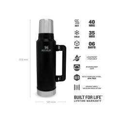 Stanley CLASSIC LEGENDARY BOTTLE LARGE 1.5qt /1.4l Matte Black Pebble
