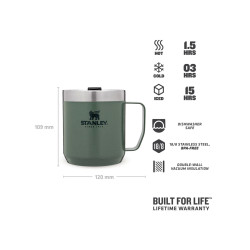 Stanley CLASSIC LEGENDARY CAMP MUG 12oz /350ml Hammertone Green