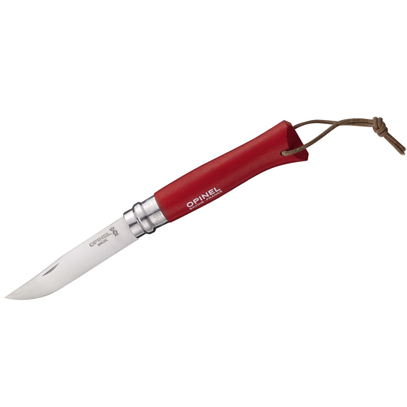 Opinel TRADIZIONE N°08 INOX BAROUDEUR "ROUGE" (001705)