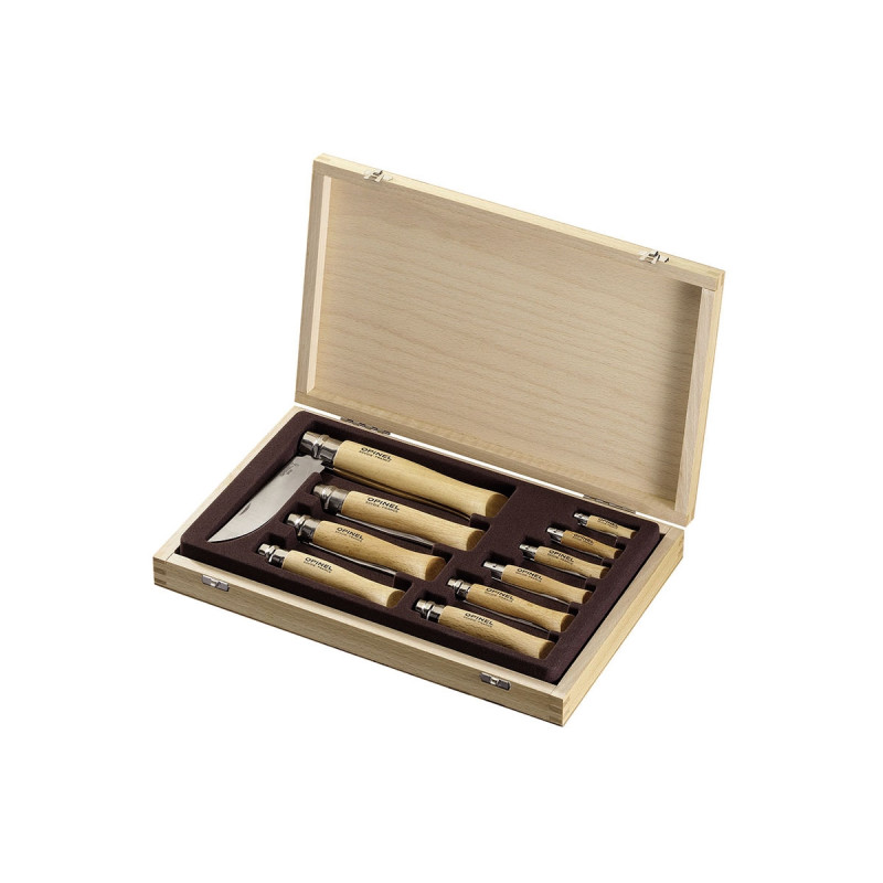 Opinel BOX LEGNO TRADIZIONE 10 PZ INOX (001311)