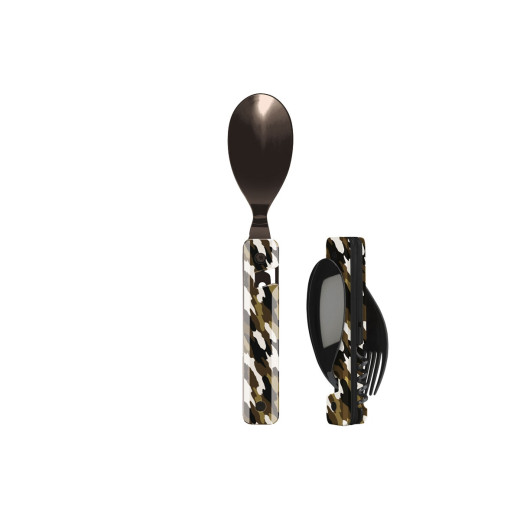 Akinod MULTIFUNCTION CUTLERY 13H25 BLACK MIRROR Camo Vert