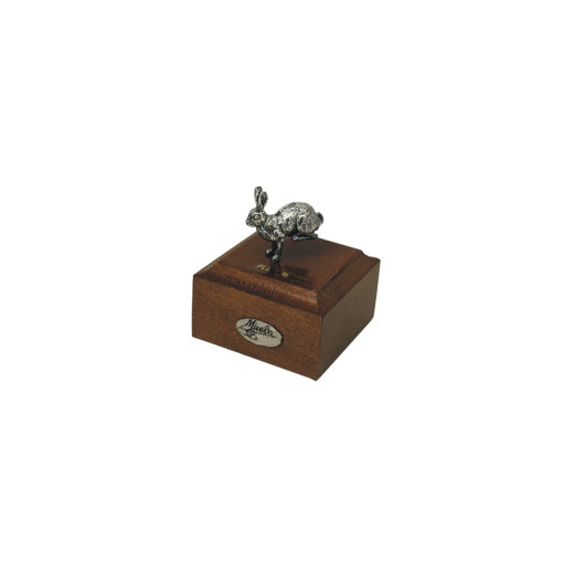 Muela Silverware HARE ON WOODEN BASE cm 5x5