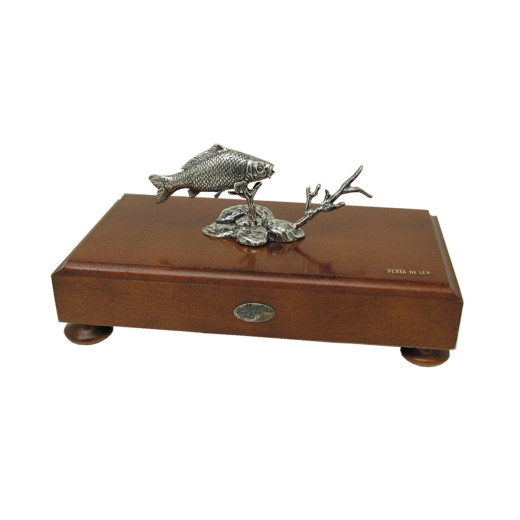 Muela Silverware CARP FISH ON WOODEN BASE cm 18x10
