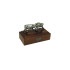 Muela Silverware FIGHT OF BOARS ON WOODEN BASE cm 10x5