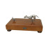 Muela Silverware DOG CHASING HARE ON WOODEN BASE cm 18x10