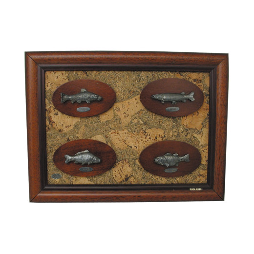Muela Silverware FRAMEWORK 5 FISHING TROPHIES cm 32x24