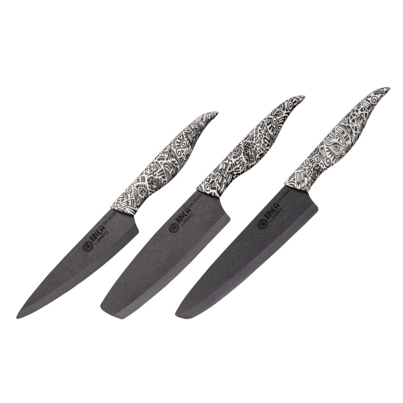 Samura INCA CERAMICA NERO SET 3 PZ (FILETTARE -NAKIRI-CUOCO)