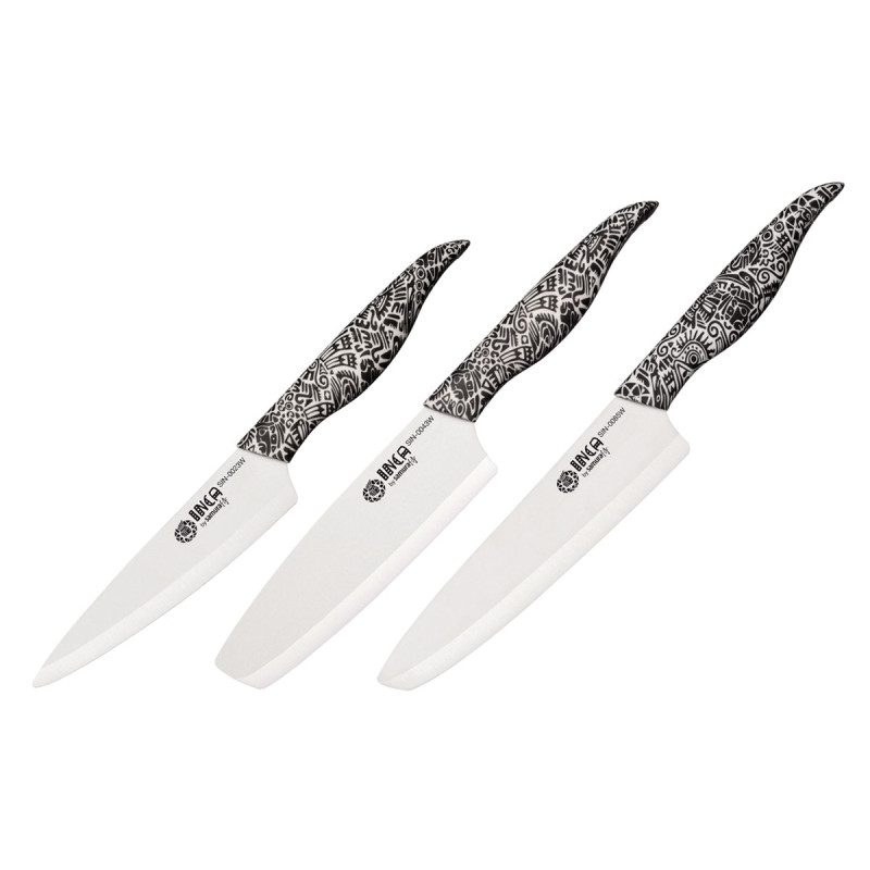 Samura INCA CERAMICA BIANCO SET 3 PZ (FILETTARE -NAKIRI-CUOCO)