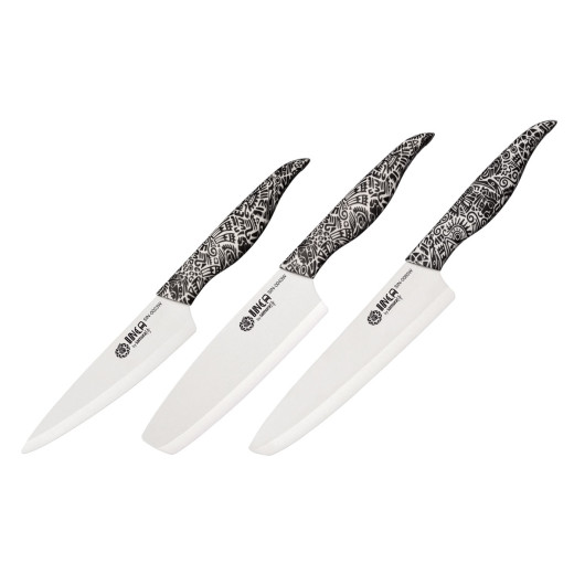 Samura INCA CERAMICA BIANCO SET 3 PZ (FILETTARE -NAKIRI-CUOCO)