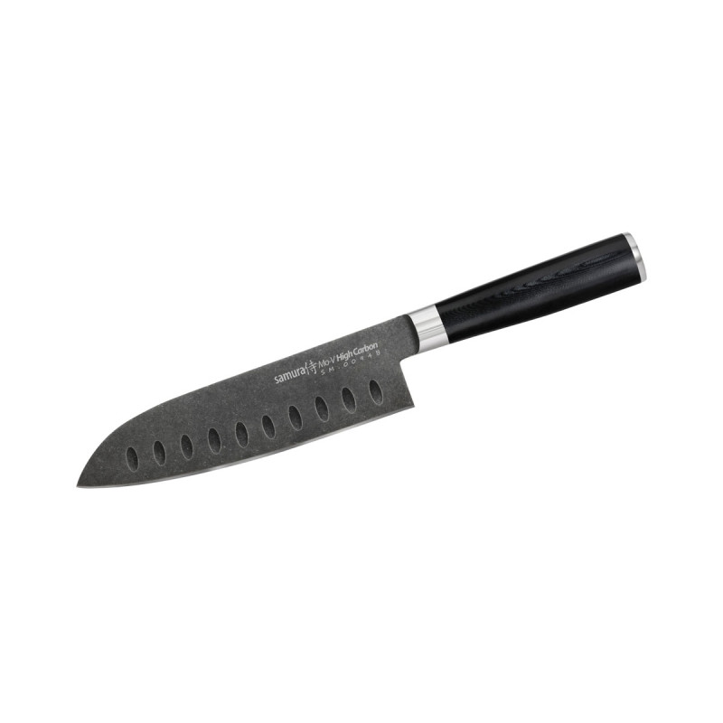Samura MO-V STONEWASH SANTOKU (Santoku knife hollow ground) CM.18