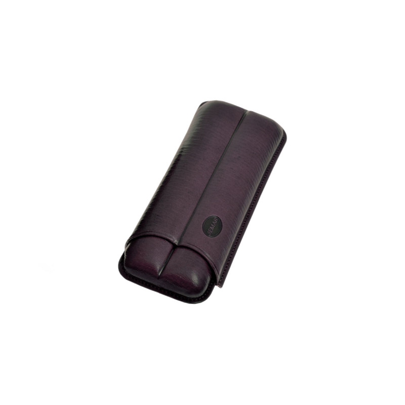 Jemar PORTASIGARI  SCANALATO CUOIO 2 SIGARI 110/2 XL MELANZANA