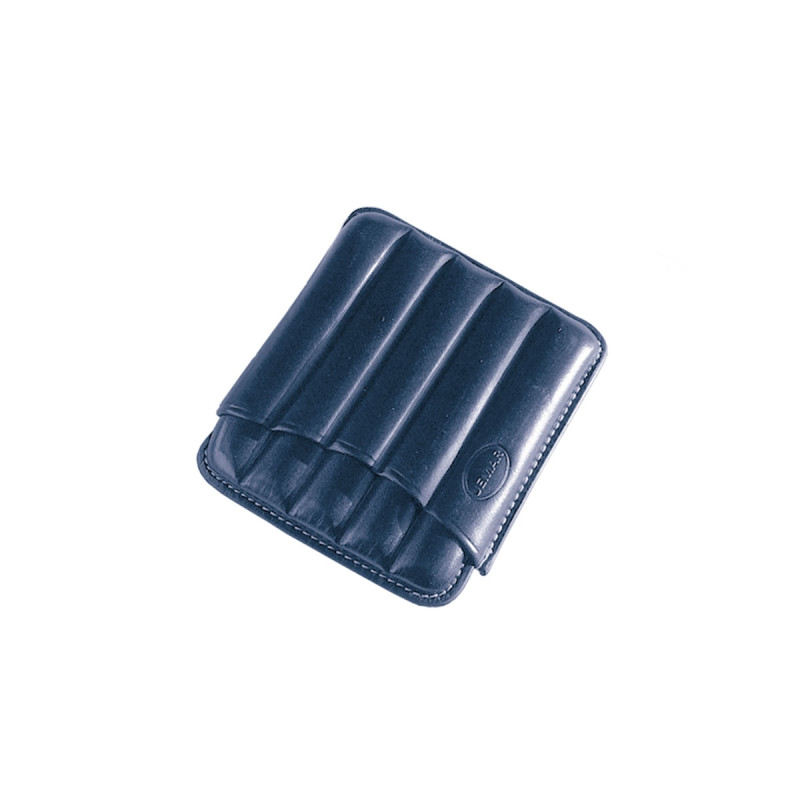 Jemar PORTASIGARI  SCANALATO CUOIO 5 SIGARI TOSCANI 460/5 BLU