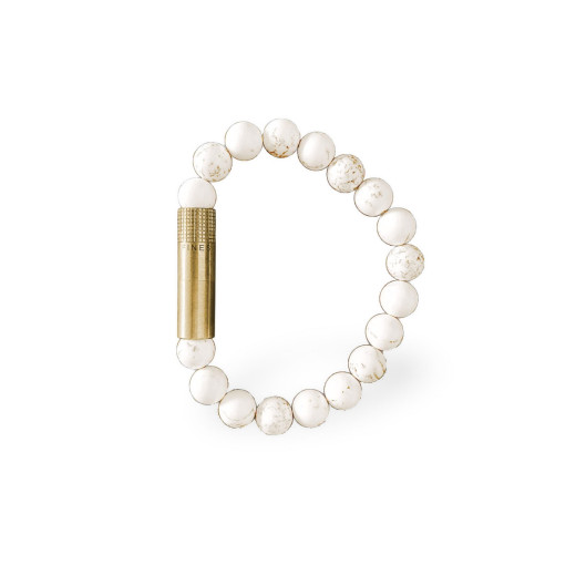 Les Fines Lames BRACCIALE PUNCH BRASS WHITE MAGNESITE - L