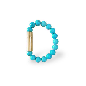 Les Fines Lames BRACCIALE PUNCH BRASS TURQUOISE - S