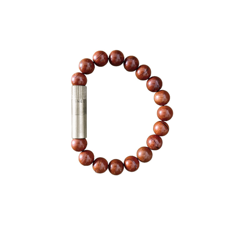 Les Fines Lames BRACCIALE PUNCH STAINLESS STEEL RED JASPER - M